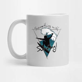 Something With Surfing Cool Wave Aerial Surfer Silhouette Mug